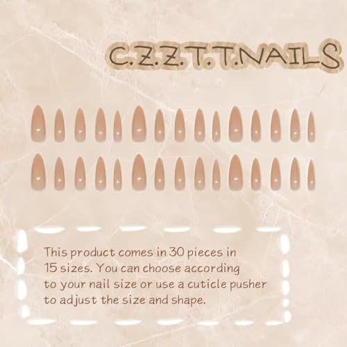 Nude Almond Press-On Nails - Salon Quality, 24 Pc Natural Look & Easy Application