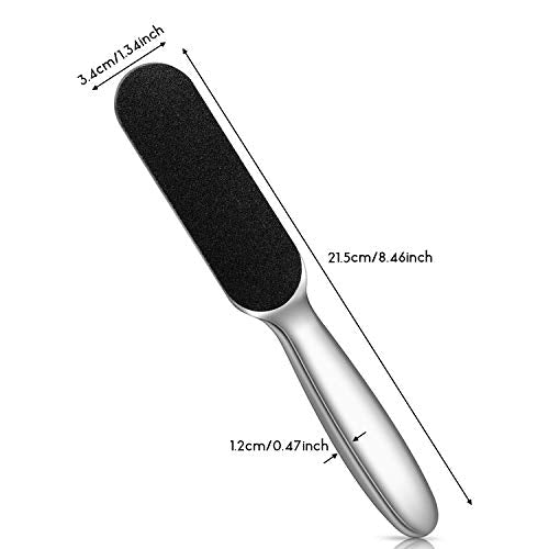 Mudder Silver Pedicure Foot Files with 20 Refill Pads - Double-Sided Callus Remover