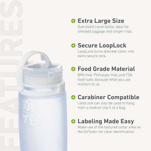 humangear GoToob+ XL Refillable Silicone Travel Bottle, 6 fl. oz. Leak-Proof
