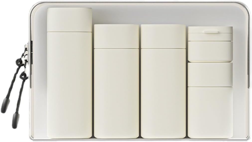 Travel Cream Dispenser Bottles Set - 5pcs TSA Approved Toiletry Containers for Travel Essentials
