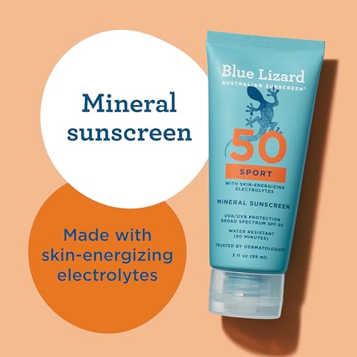 Blue Lizard Sport Mineral Sunscreen SPF 50 - 100% Vegan, Water-Resistant
