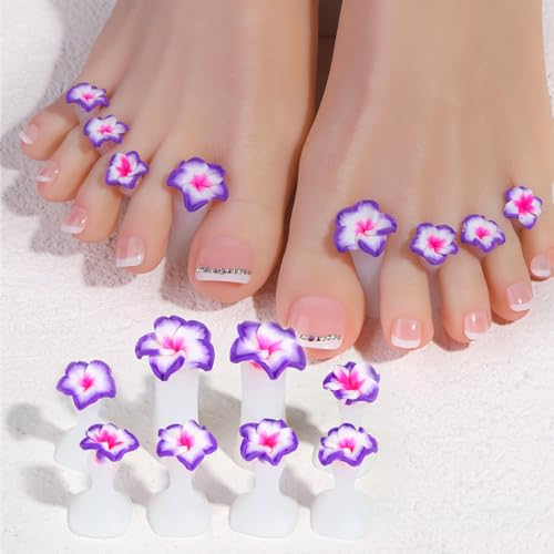 16pcs Flower Toe Separators - Silicone Pedicure Nail Art Tools