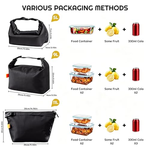 YUDANSI 8L Insulated Lunch Bag - Reusable Leakproof Tote for Work & Travel