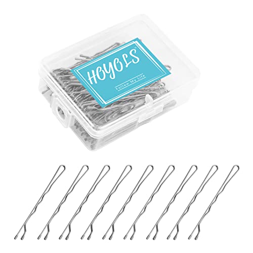 HOYOLS 100-Piece Silver Bobby Pins for All Hair Types