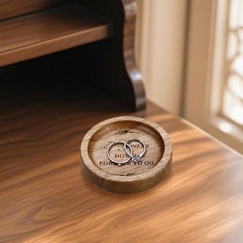 5th Anniversary Wooden Ring Dish - Elegant Keepsake Gift for Couples