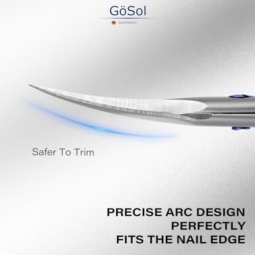 GÖSOL Professional Curved Cuticle Scissors - 420 Stainless Steel Precision