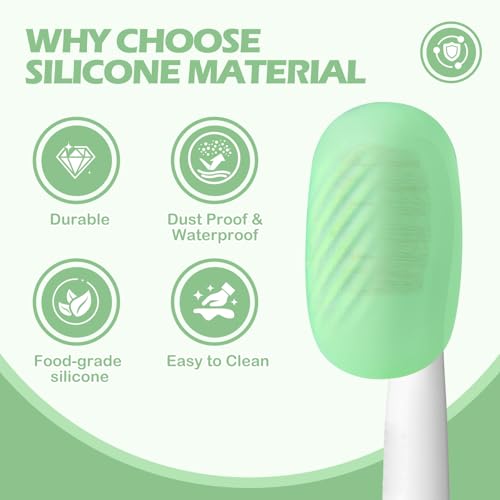 Lapfoon 6 Pack Silicone Toothbrush Covers - Universal Fit & Hygienic