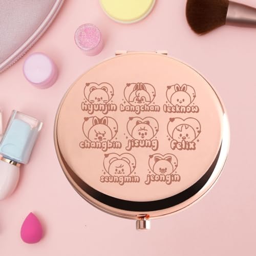 K-Pop Hyunjin Compact Pocket Mirror | KEYCHIN Stainless Steel Makeup Mirror