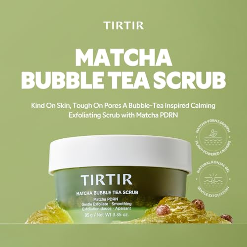 TIRTIR Matcha PDRN Bubble Tea Sugar Scrub for Sensitive Skin 100g