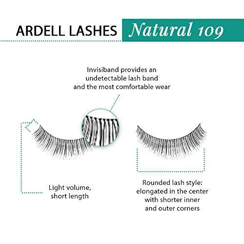 Ardell Natural False Eyelashes 109 Black Reusable Strip Lashes 4 Pack