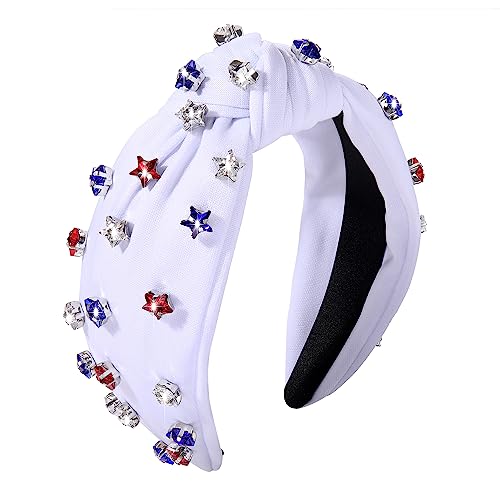 ARATLENCH White Knot Headband - 4th of July American Flag Design