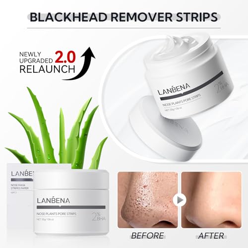 LANBENA Blackhead Remover Peel-Off Mask for Nose and Face, 1.05oz