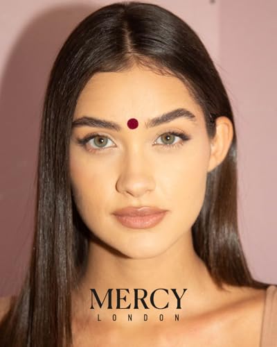 Maroon Circle Velvet Bindi by Mercy London - Colorful Round Face Jewels (Packet)