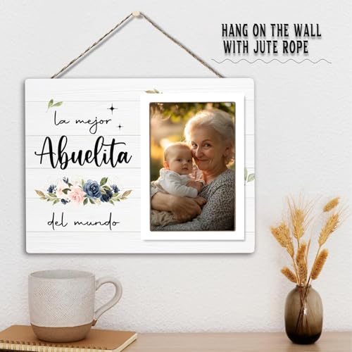 Wooden Abuelita Photo Frame for Grandmother - 4x6 Inches