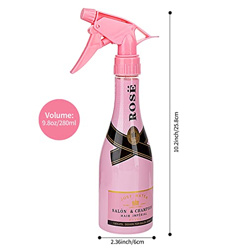 YOUNGFLY 9.8oz Pink Rose Champagne Fine Mist Spray Bottle for Hair & Travel