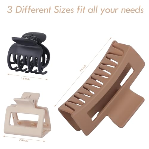 CHANDAT 9-Piece Hair Claw Clips Set - 3 Styles for All Hair Types