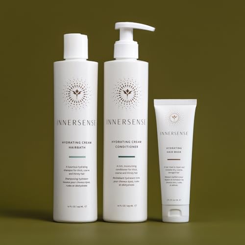 INNERSENSE - Essential Hydration Ceremony | Hydrating Cream Hairbath + Conditioner (10oz ea) + Hair Mask (2oz) | Revive + Replenish | For Women & Men, Non-Toxic, Cruelty-Free, Clean Haircare