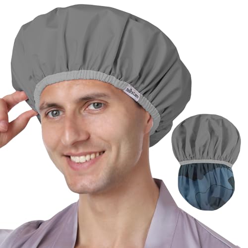 Years Calm Men's Reusable Shower Cap - Waterproof Dual-Layer Hair Cover