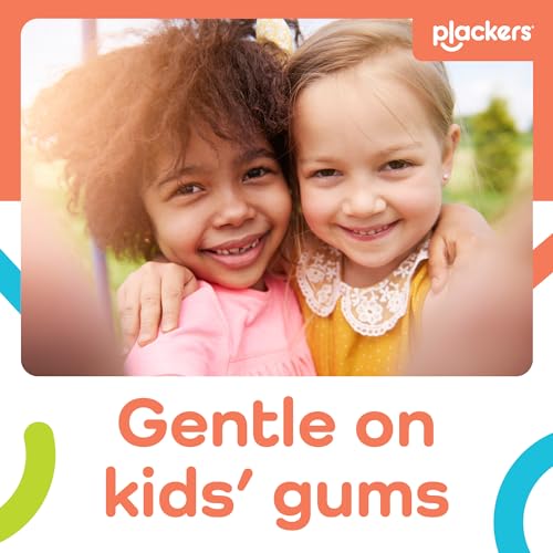 Plackers Kids Dental Floss Picks Pack of 4, Fruit Smoothie Swirl, 75 Count Each, Multicolor