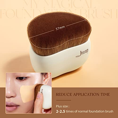 Jessup Large Kabuki Foundation Brush - Ultra-Dense Streak-Free Makeup Buffer