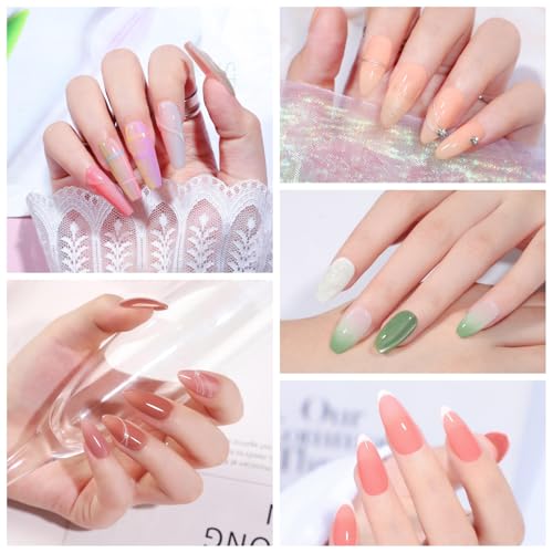 COSCELIA 25PC Jelly Gel Nail Polish Set - Fall Colors & Sheer Finish