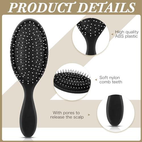 Nuenen 6-Pack Wet Detangling Hair Brushes with Soft Bristles, Travel-Friendly