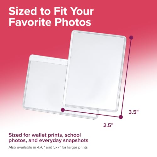 Magnetic Photo Pocket Frames - 10 Pack, 2.5x3.5 In, Clear Sleeve