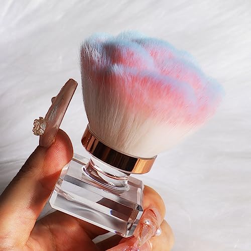 ANGNYA Rose-Shaped Nail Dust Brush with Gradient Color & Case