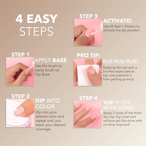 Kiara Sky Mini Nail Dip Kit - Color Powder & Starter Set for Long-Lasting Nails