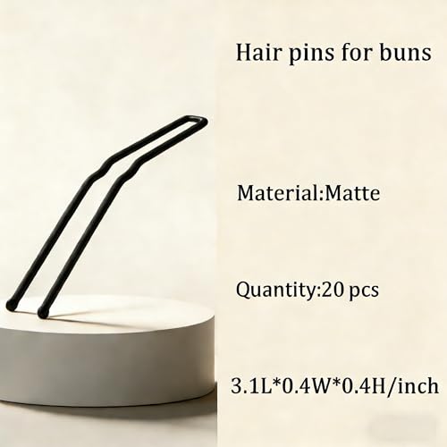 Brown U Shaped Hair Pins - 20PCS French Metal Hairpins for Updos