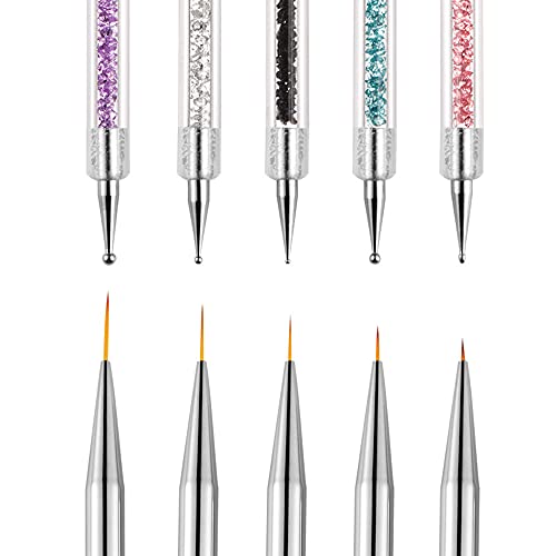 5-Piece Nail Art Brush Set with Resin Palette for Nail Design