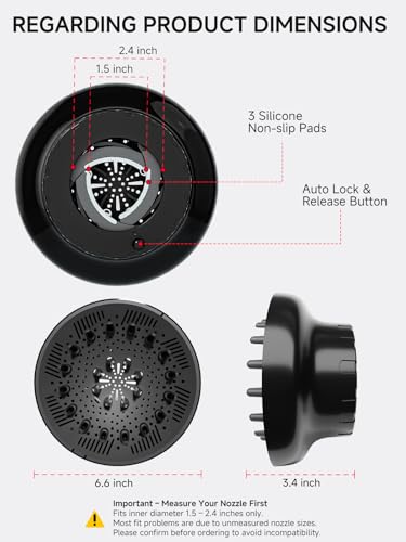 Meborll Hair Diffuser Attachment for Curly Hair - Universal Fit
