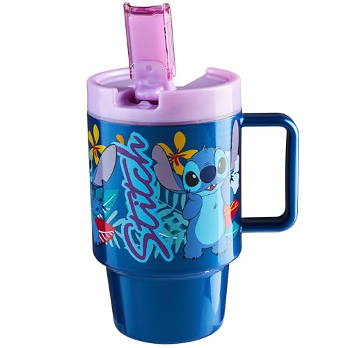 Get Trend Disney Stitch Kids Water Bottle with Straw - 16.9 oz BPA Free