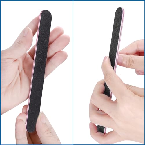 100 Pcs Professional Black Nail Files 100/180 Grit Double Sided