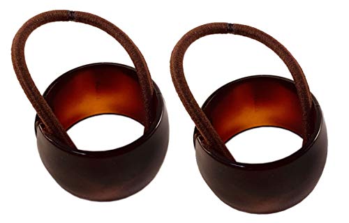 Parcelona French Tortoise Shell Cuff Hair Ties - Set of 2