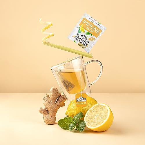 Ahmad Tea Immune Herbal Tea with Lemon, Ginger & Turmeric - 20 Teabags