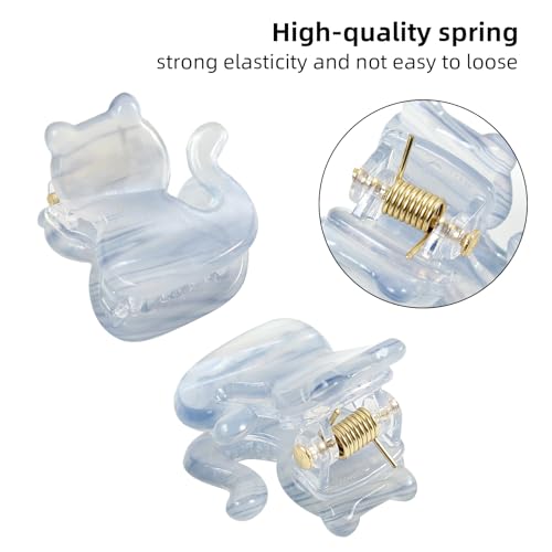 Mistofu Cat Design Mini Acrylic Claw Clips - 12 Pack for Women & Girls