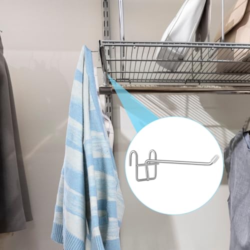 Heavy Duty Metal Wire Shelf Hooks - 4 Pack with Rubber Covers