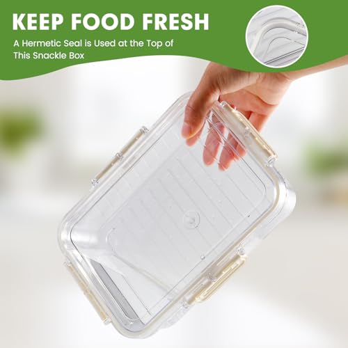Divided Serving Tray with Lid - 4 Compartment Snack Container