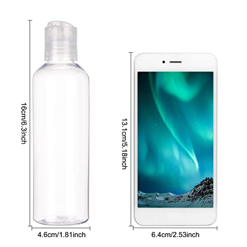 BENECREAT 8 Pack 6.7 oz Clear PET Travel Bottles with Press Disc Cap