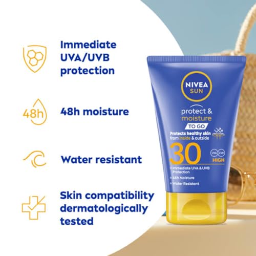 NIVEA Pocket Size Protect & Moisture Outdoor Lotion 50mL Travel-Friendly
