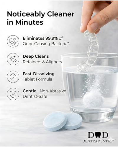 Retainer Cleaner Tablets - 120 Count for Odor & Plaque Removal
