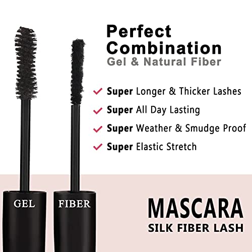 Youngfocus 3D Fiber Lash Mascara Duo - Waterproof Volumizing Makeup