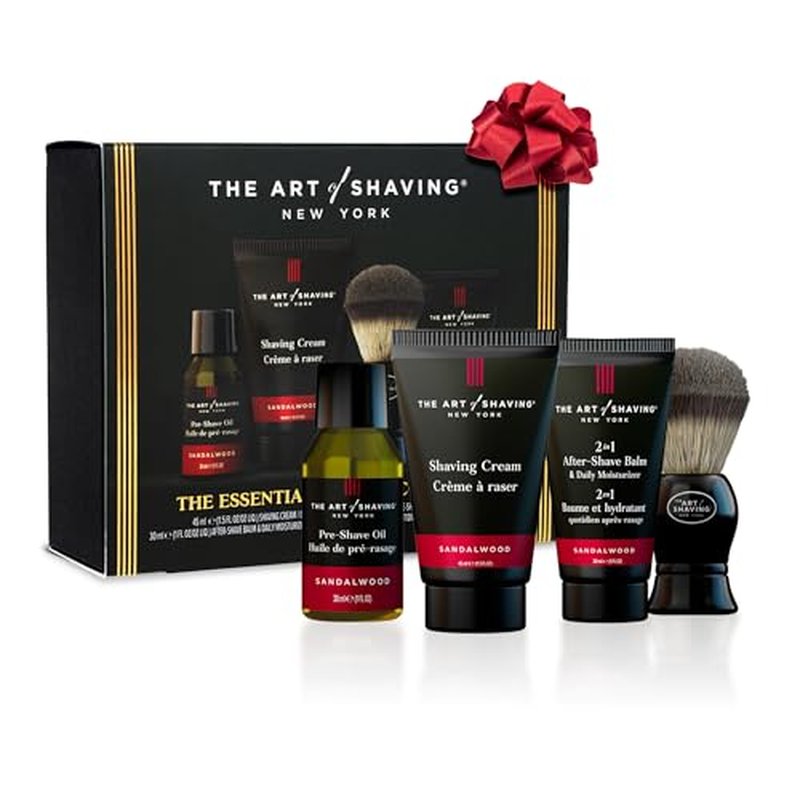 The Art of Shaving Sandalwood 4-in-1 Trial Kit ? Pre-Shave Oil, Shaving Cream, Shaving Brush & After-Shave Balm ? Protects Against Irritation and Razor Burn ? Hydrates and Nourishes Dry Skin
