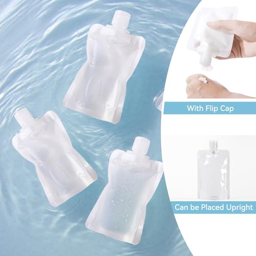 TYLEMAI 6 Pack Travel Toiletry Bottles 100ml Refillable Leakproof Squeeze Pouches
