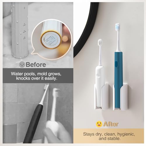 HAVICATO Electric Toothbrush Holder - Wall-Mounted Organizer, Pack of 2