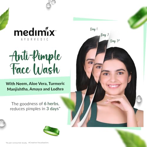 Medimix Ayurvedic Face Wash - Anti-Pimple, Soap-Free, 100ml