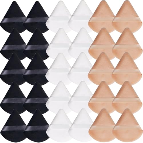 GXXMEI 30PCS Triangle Makeup Powder Puffs for Foundation & Blush