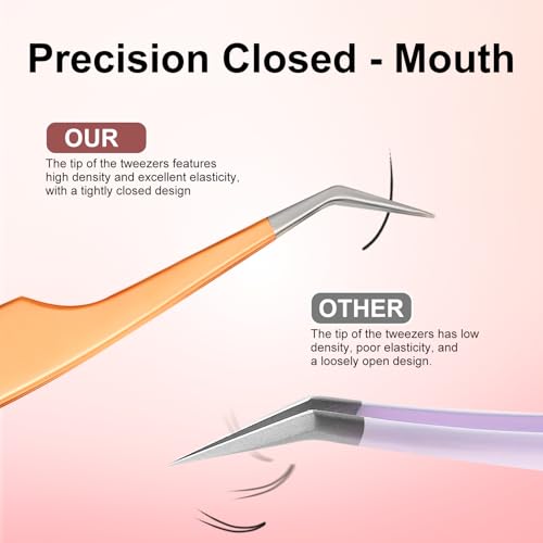 5-Piece Eyelash Extension Tweezers Set - Precision for Lash Applications