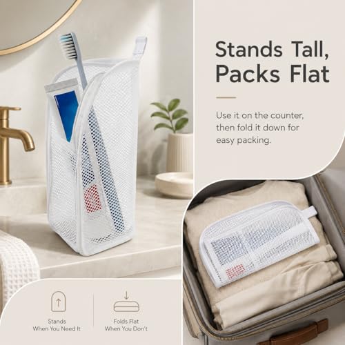 Tvisenva Foldable Clear Toiletry Bag - Lightweight Water-Resistant Organizer